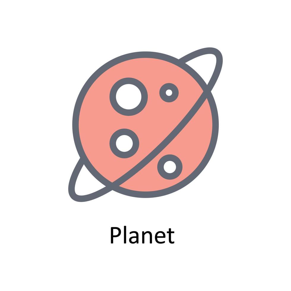 Planet  Vector Fill outline Icons. Simple stock illustration stock