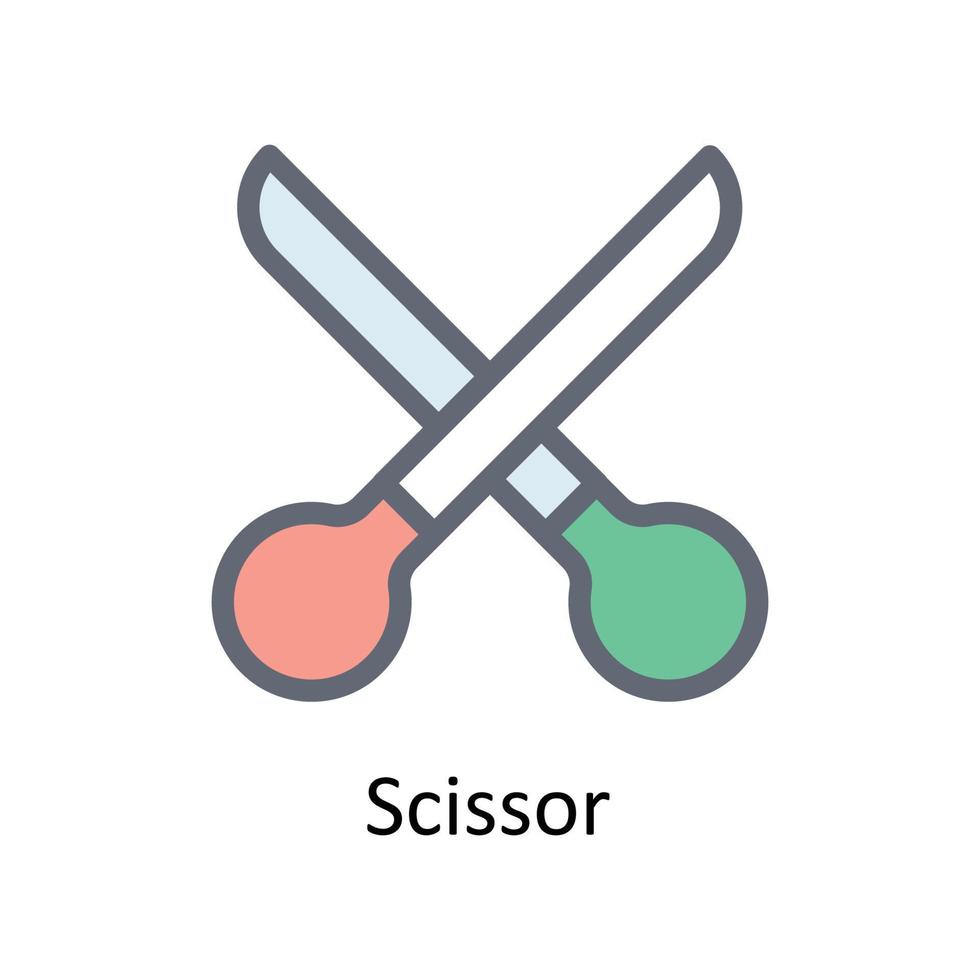 Scissor Vector Fill outline Icons. Simple stock illustration stock