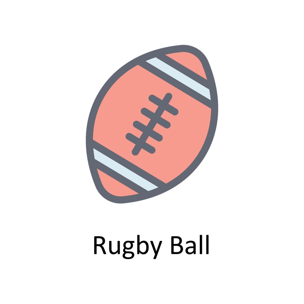 Rugby Ball Vector Fill outline Icons. Simple stock illustration stock