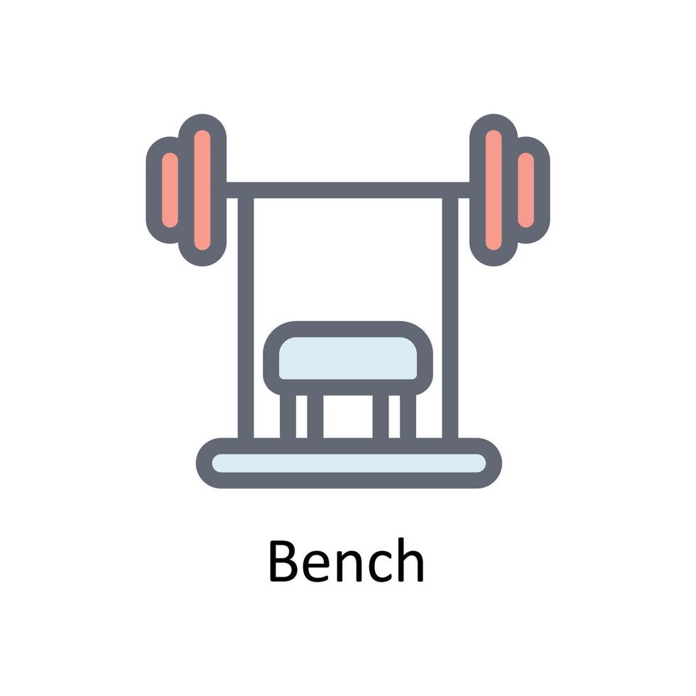 Bench Vector Fill outline Icons. Simple stock illustration stock
