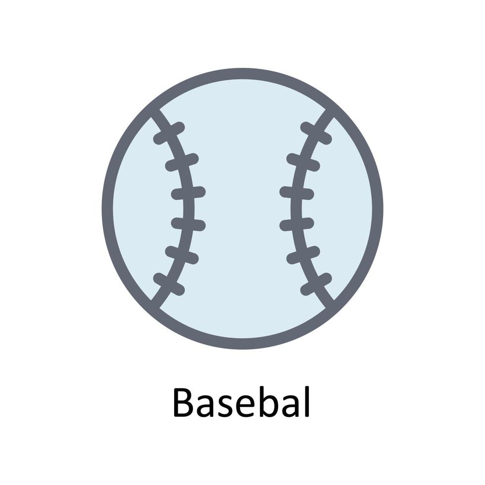 béisbol vector llenar contorno iconos sencillo valores ilustración valores