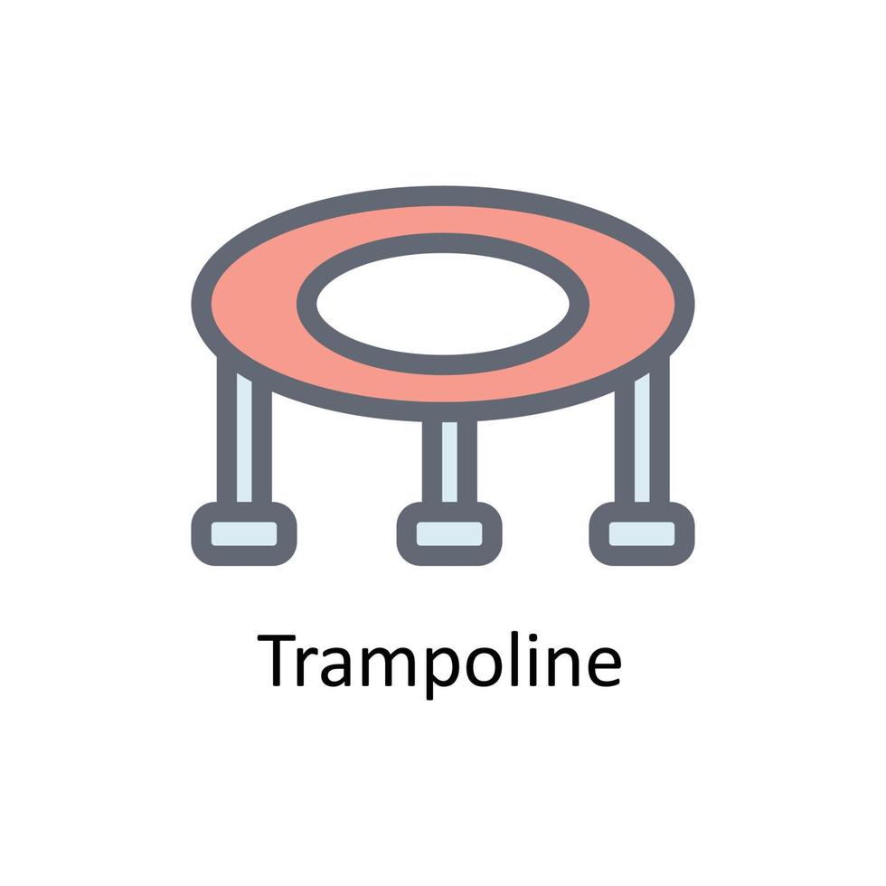 trampolín vector llenar contorno iconos sencillo valores ilustración valores