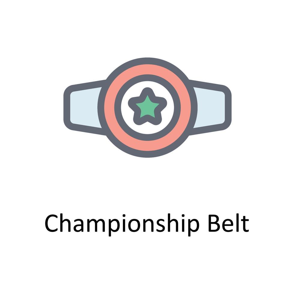 Championship Belt Vector Fill outline Icons. Simple stock illustration stock