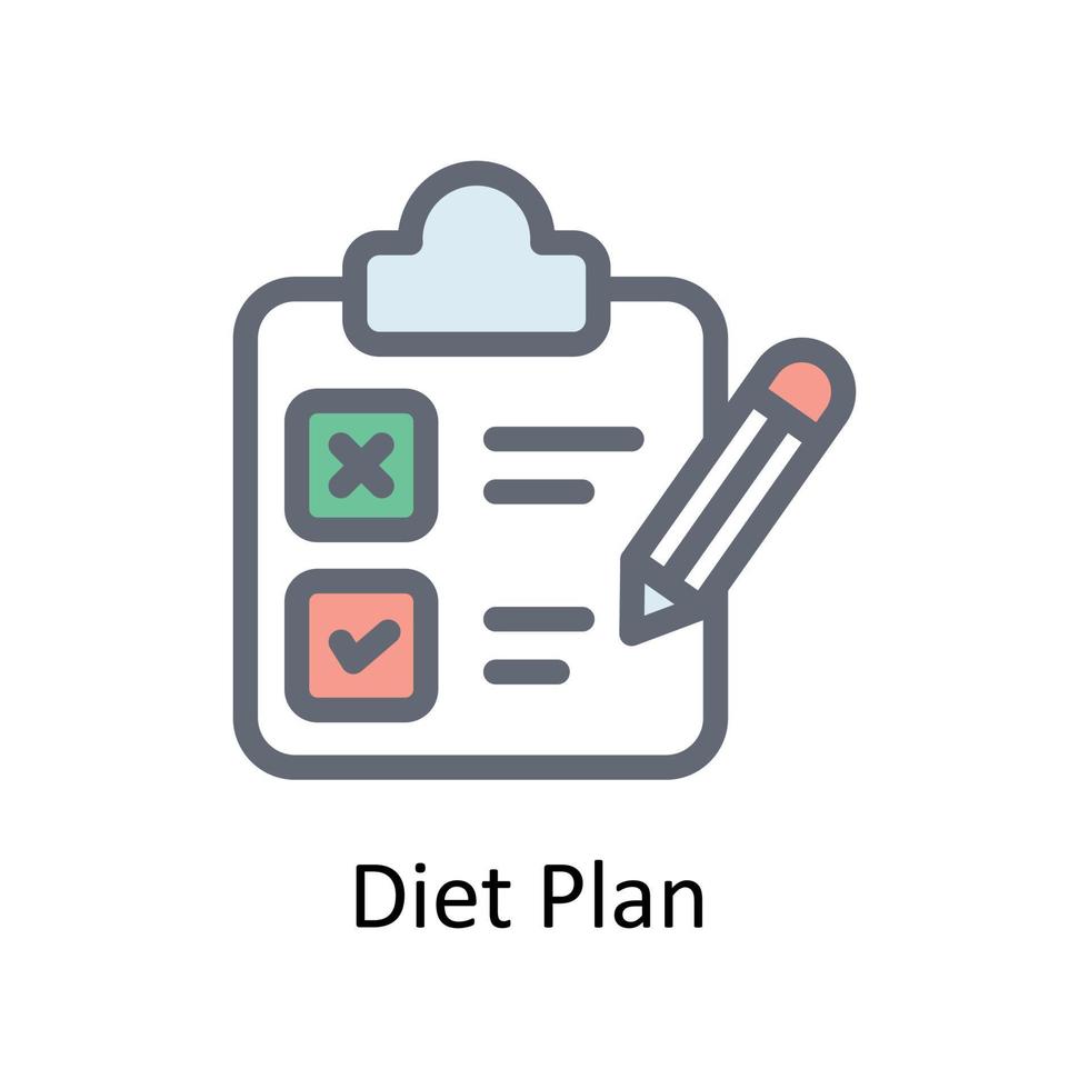 Diet Plan  Vector Fill outline Icons. Simple stock illustration stock
