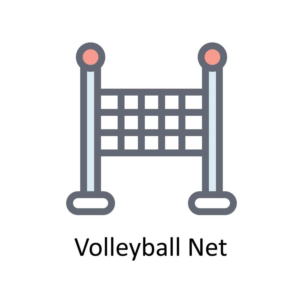 Volleyball net Vector Fill outline Icons. Simple stock illustration stock