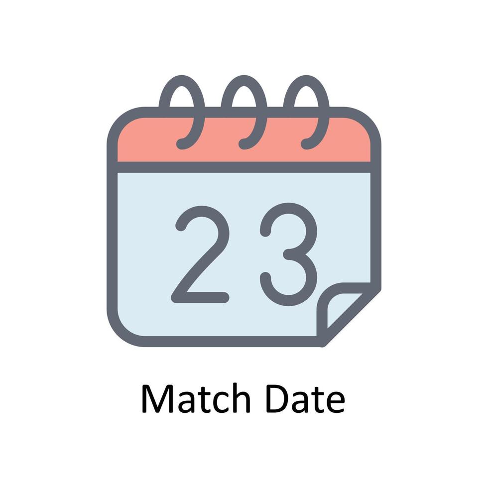 Match Date Vector Fill outline Icons. Simple stock illustration stock