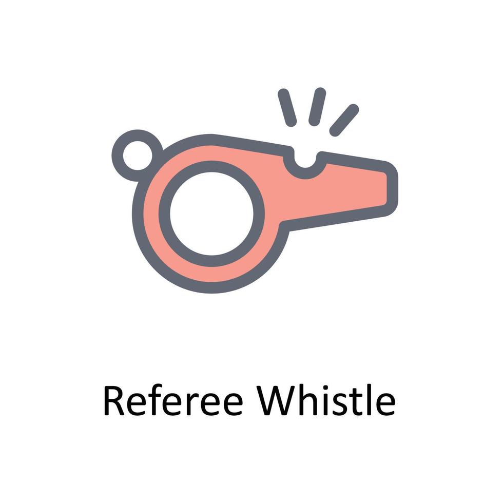 Referee whistle  Vector Fill outline Icons. Simple stock illustration stock