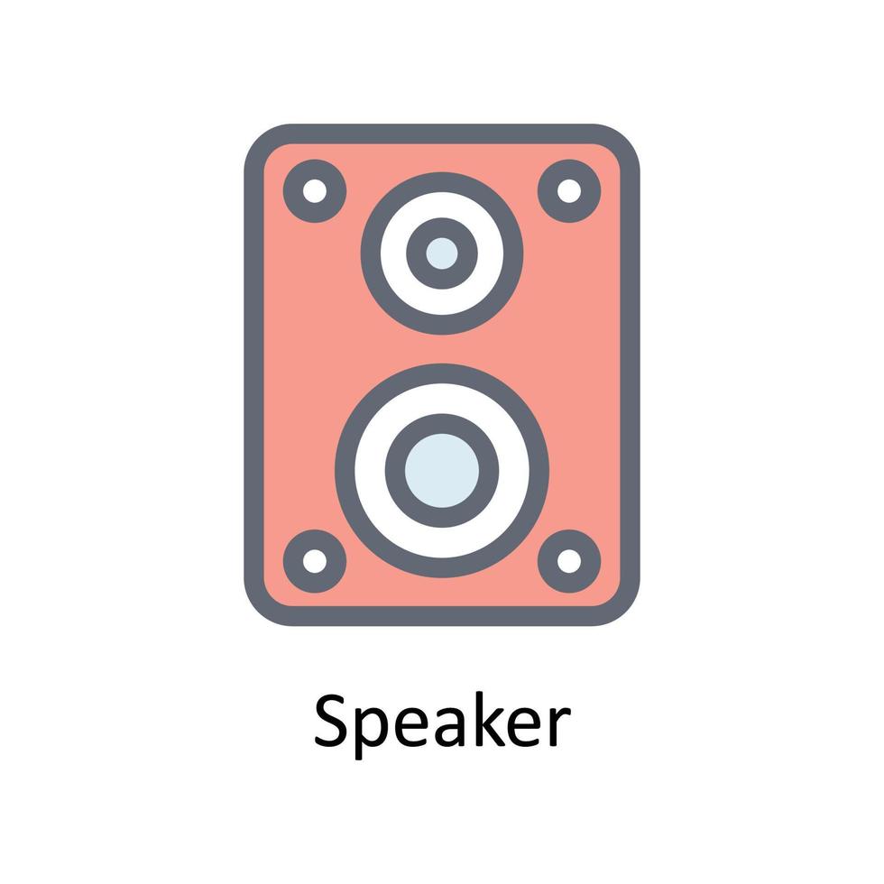 Speaker Vector Fill outline Icons. Simple stock illustration stock