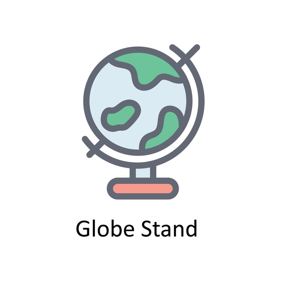 Globe Stand Vector Fill outline Icons. Simple stock illustration stock