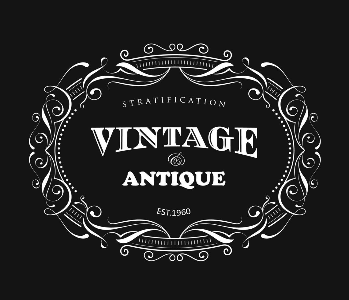 Vintage frame design antique label border vector