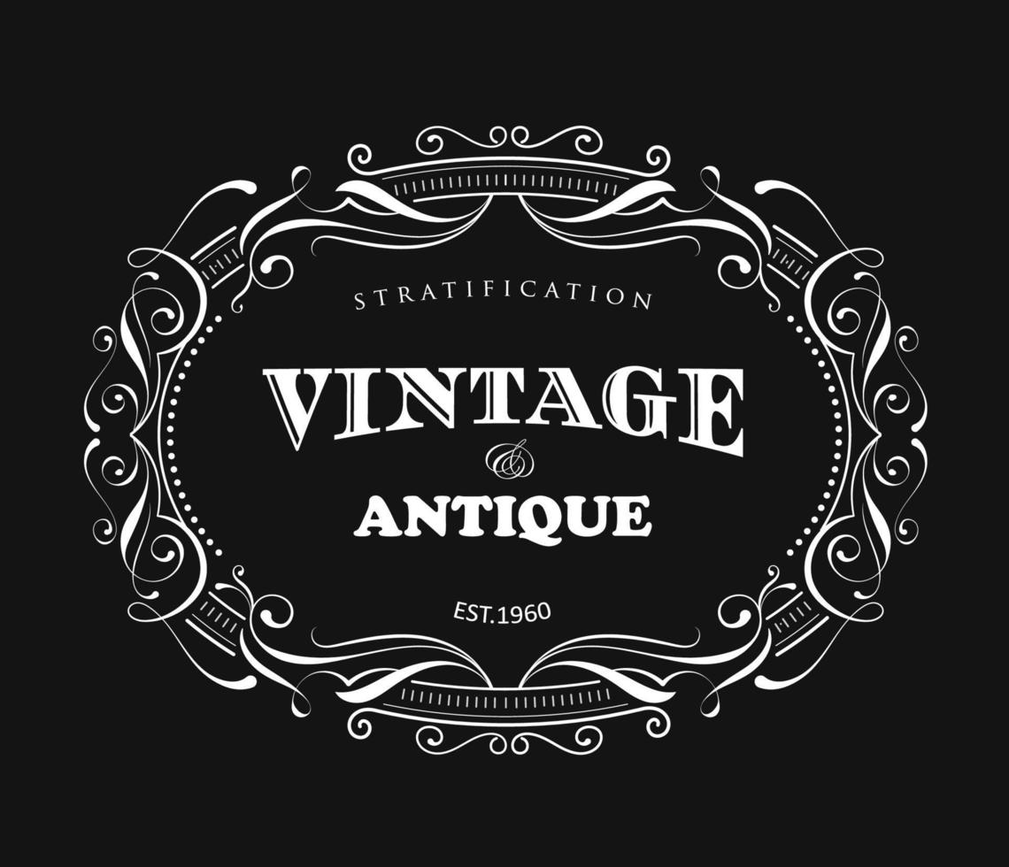 Vintage frame design antique label border vector 21666644 Vector Art at ...