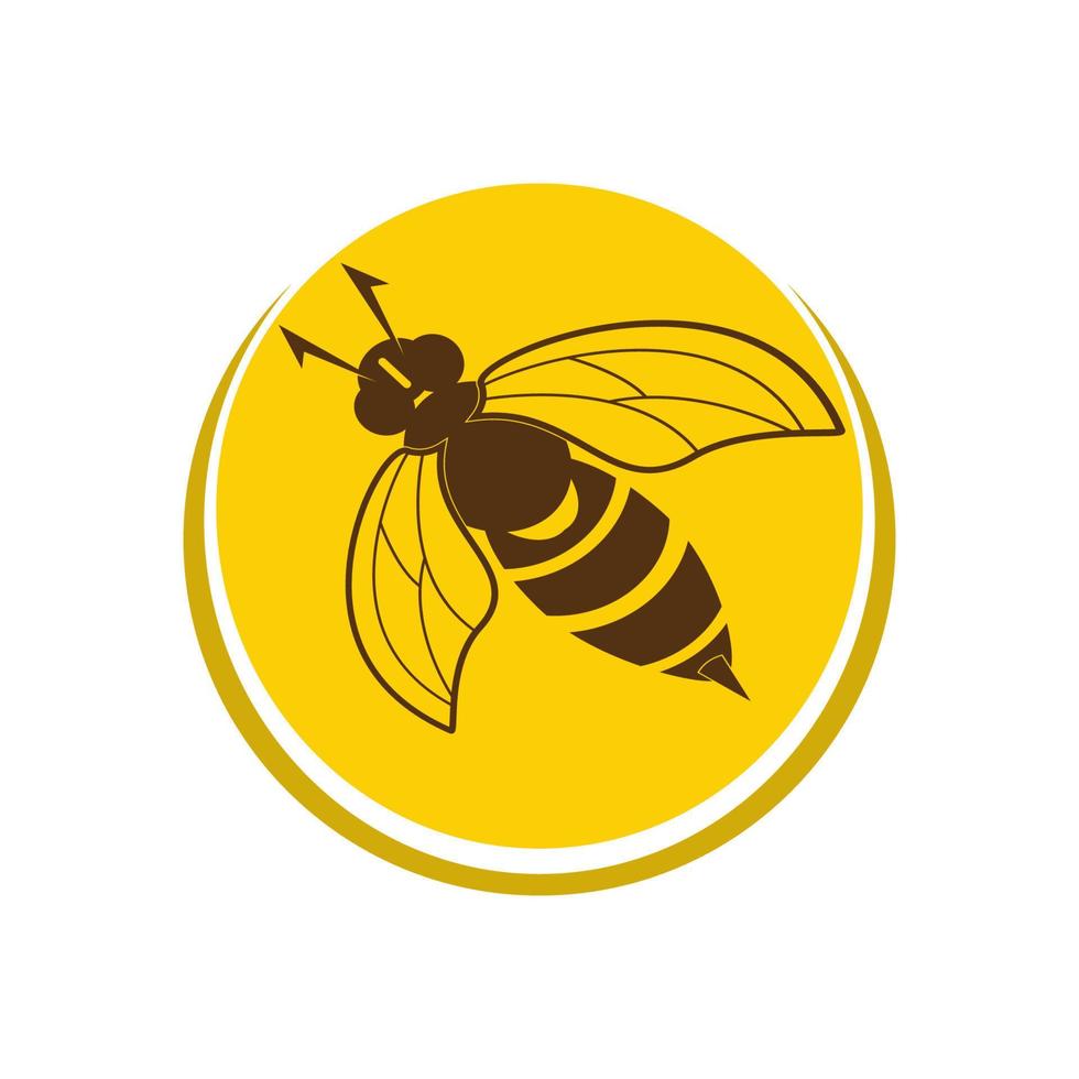 icono de diseño de ilustraciones de logotipo de abeja vector