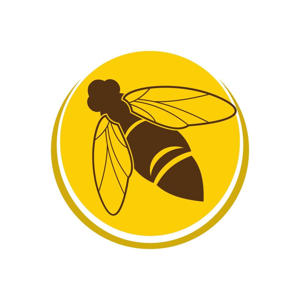 icono de diseño de ilustraciones de logotipo de abeja vector