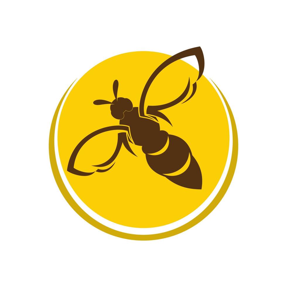 icono de diseño de ilustraciones de logotipo de abeja vector