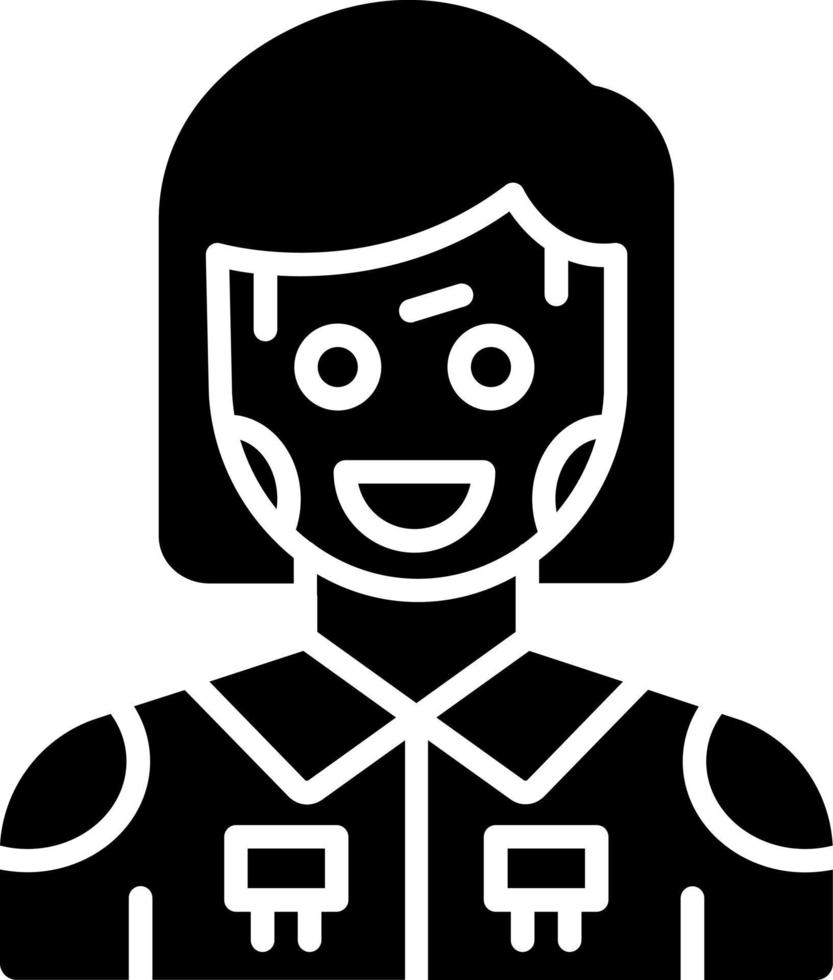 estilo de icono de robot humanoide vector