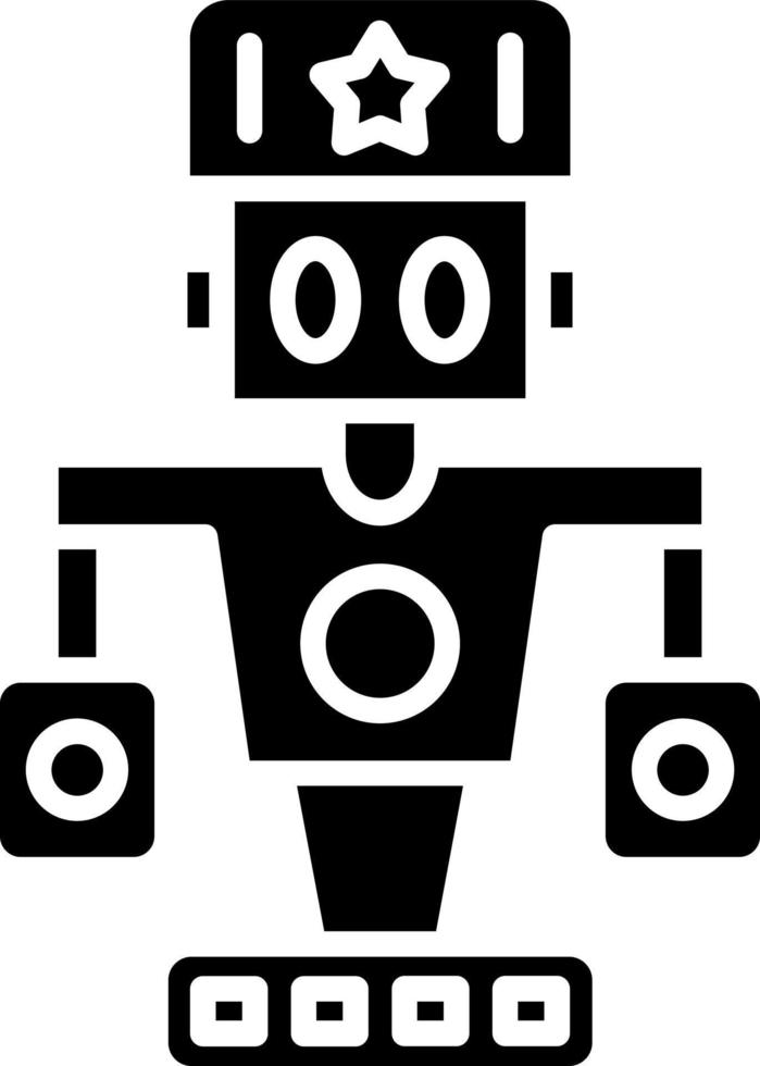 estilo de icono de robot militar vector
