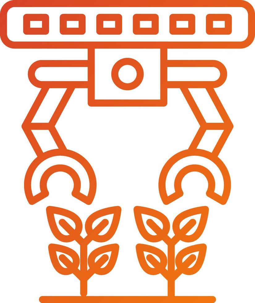 estilo de icono de robot agrícola vector