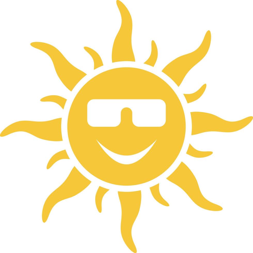 Sun, emoji icon - vector. Simple element illustration summer concept. Sun, emoji icon - vector. Summer concept vector illustration. on white background