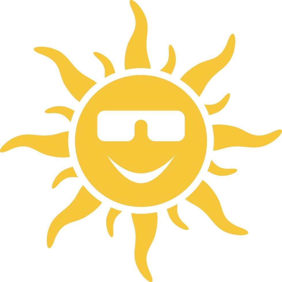 Sun, emoji icon - vector. Simple element illustration summer concept. Sun, emoji icon - vector. Summer concept vector illustration. on white background