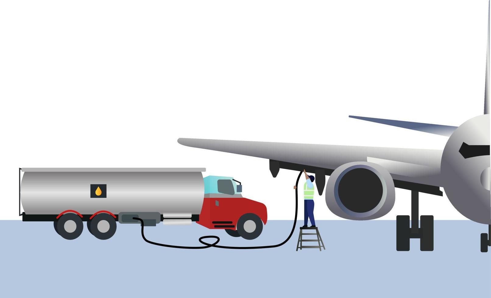refuel airplane vector illustration, Fueling the plane vector illustration,