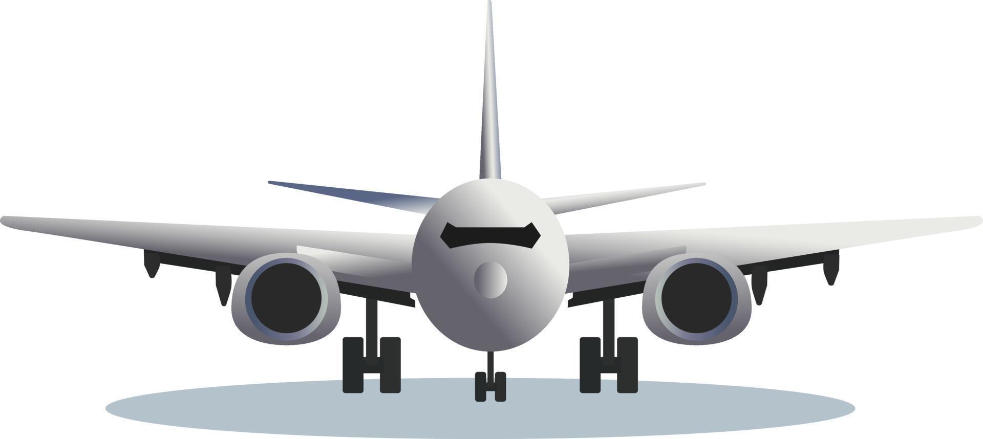 3D White Abstract Airliner Take Off On White Background illustration, landing airplane vector