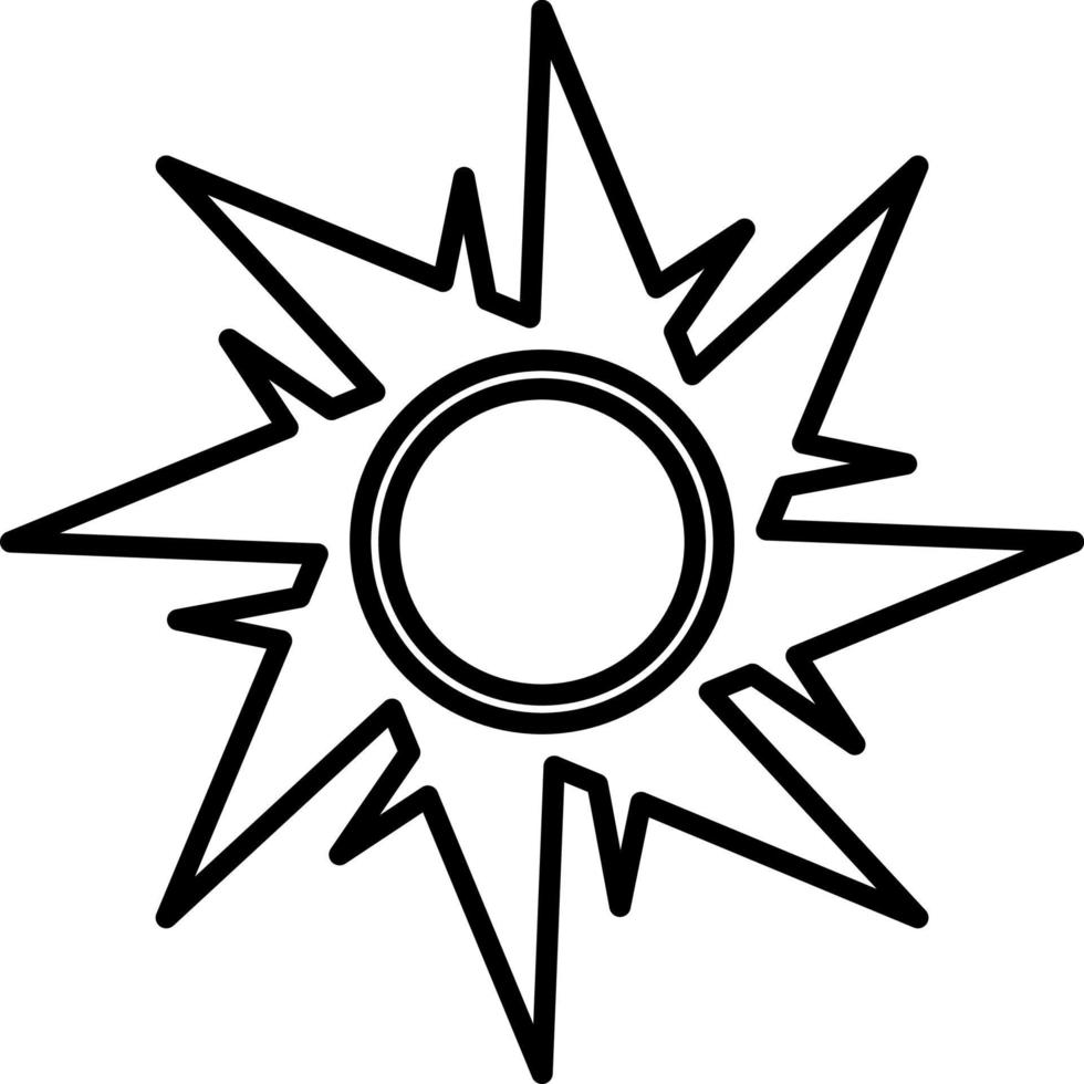 Sun, summer outline vector icon. Line summer and sun vector icon