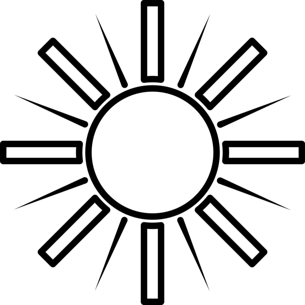 Sun, summer outline vector icon. Line summer and sun vector icon
