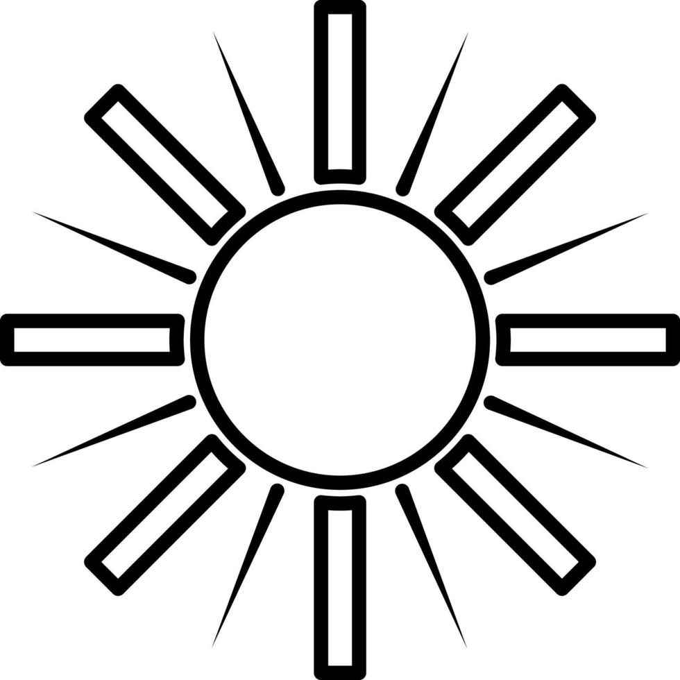 Sun, summer outline vector icon. Line summer and sun vector icon