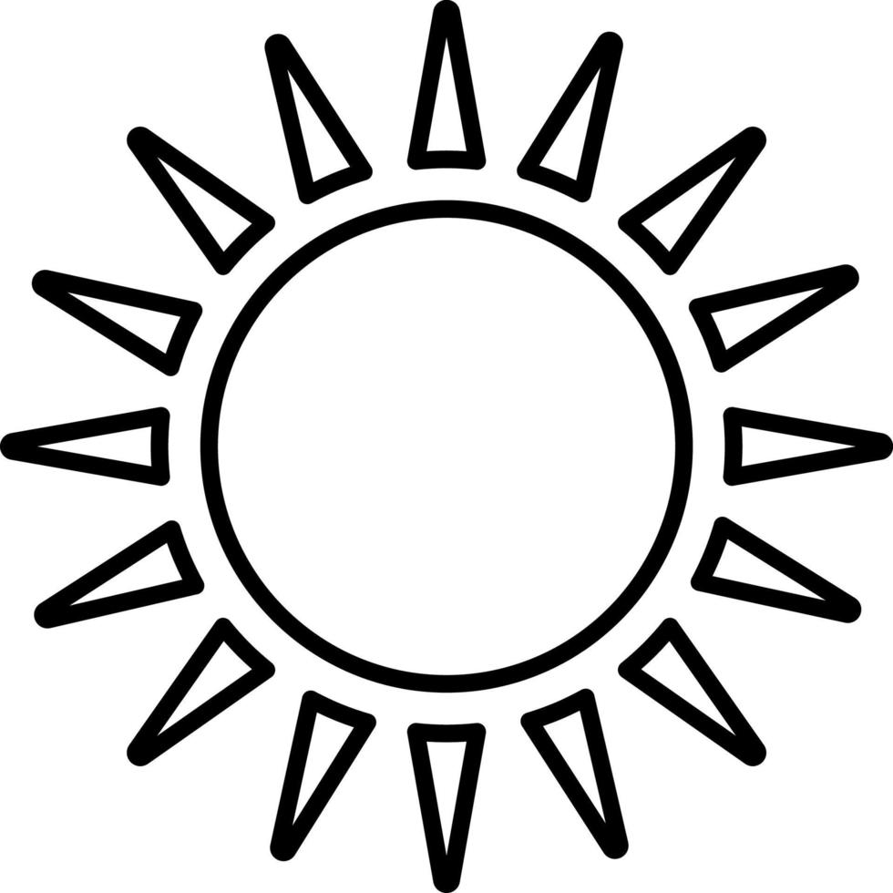 Sun, summer outline vector icon. Line summer and sun vector icon