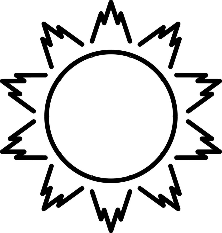 Sun, summer outline vector icon. Line summer and sun vector icon