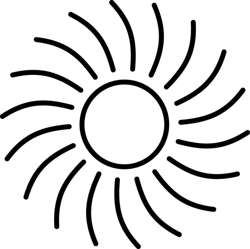 Sun, summer outline vector icon. Line summer and sun vector icon