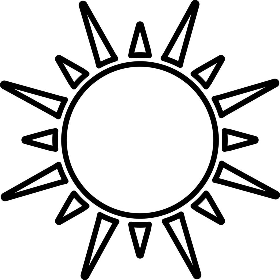 Sun, summer outline vector icon. Line summer and sun vector icon