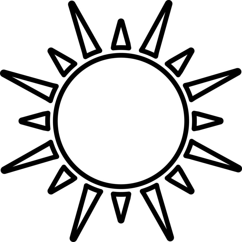 sol, verano contorno vector icono. línea verano y Dom vector icono