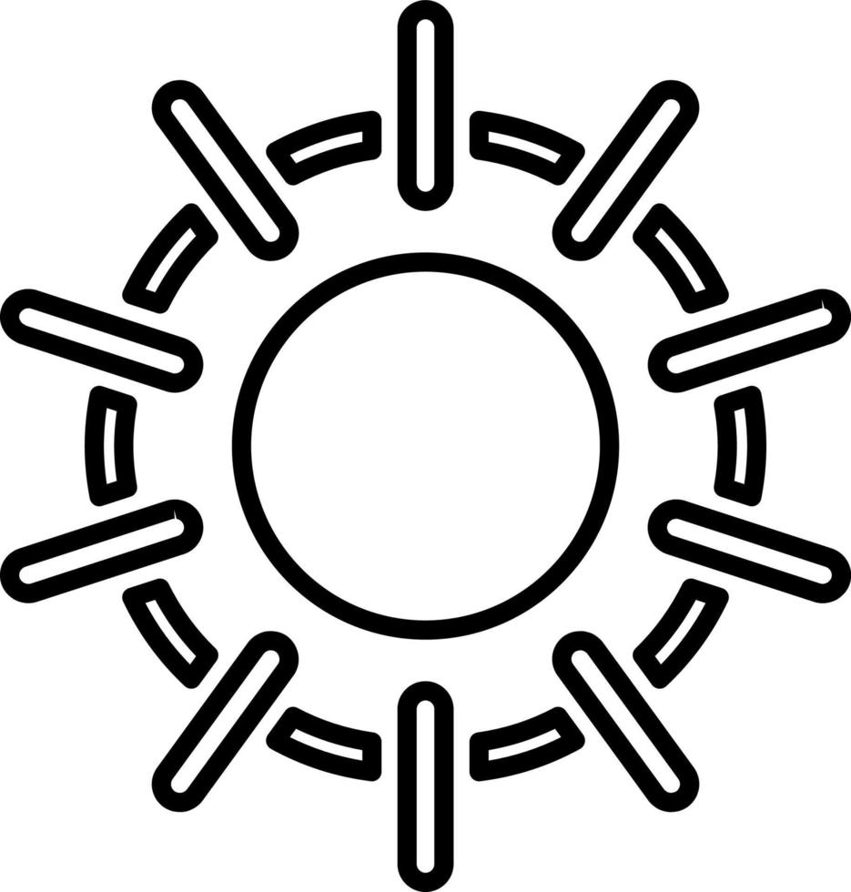 Sun, summer outline vector icon. Line summer and sun vector icon