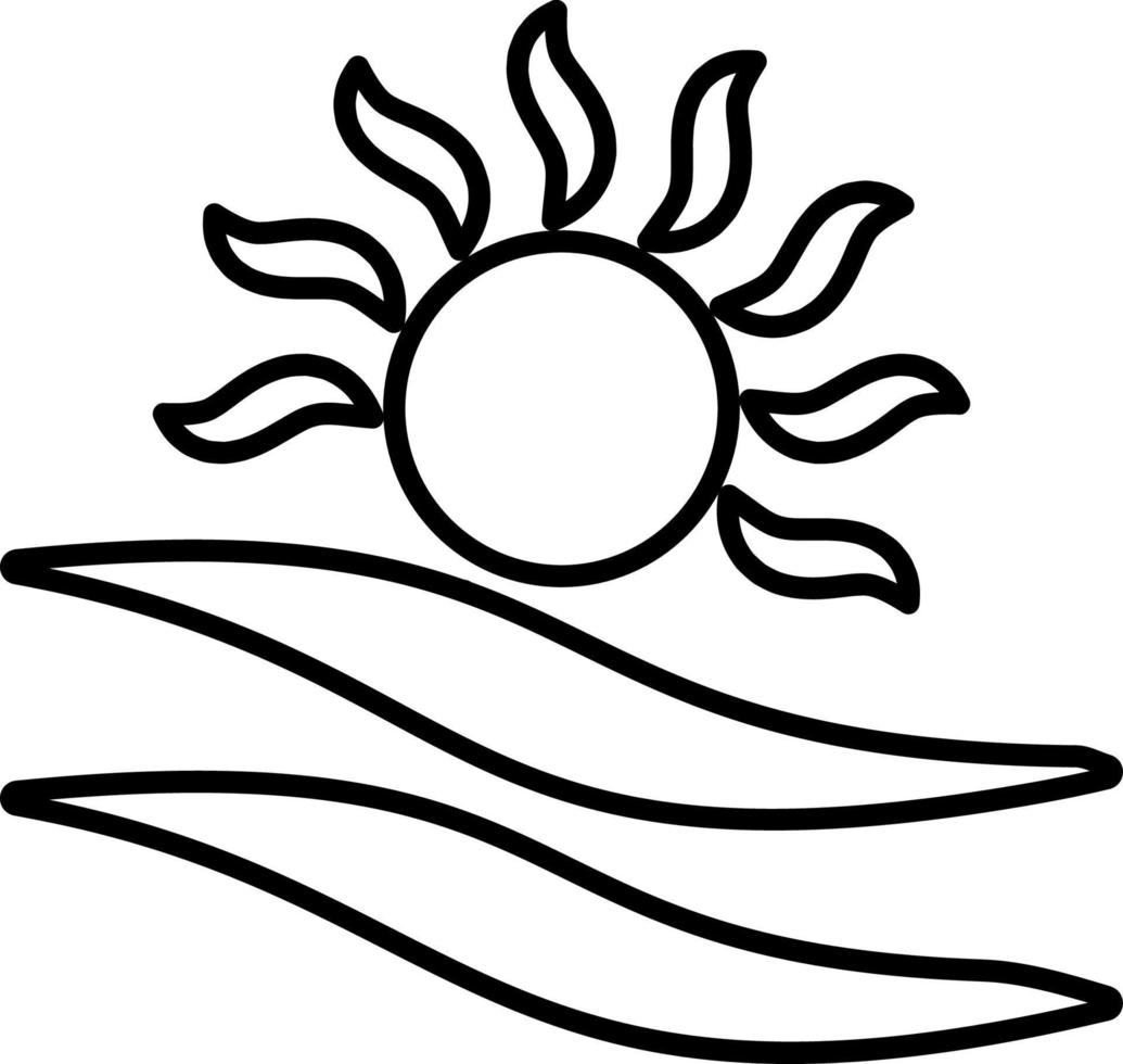 Sun, summer outline vector icon. Line summer and sun vector icon