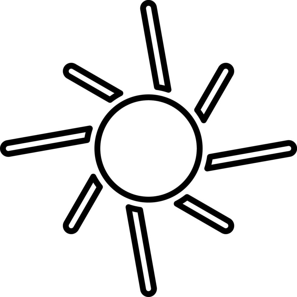 sol, verano contorno vector icono. línea verano y Dom vector icono