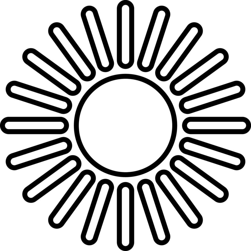 Sun, summer outline vector icon. Line summer and sun vector icon