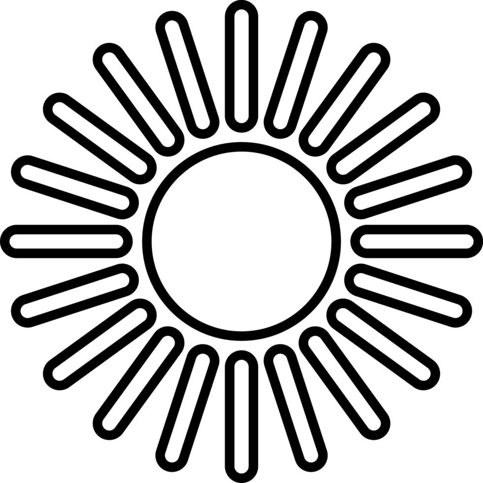 Sun, summer outline vector icon. Line summer and sun vector icon