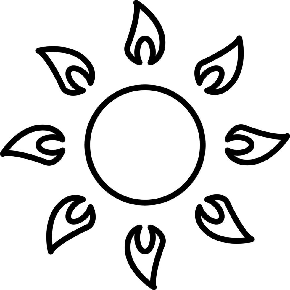 Sun, summer outline vector icon. Line summer and sun vector icon