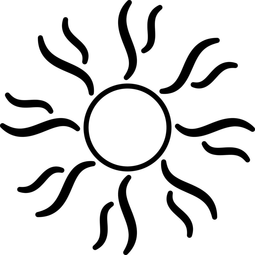 Sun, summer outline vector icon. Line summer and sun vector icon