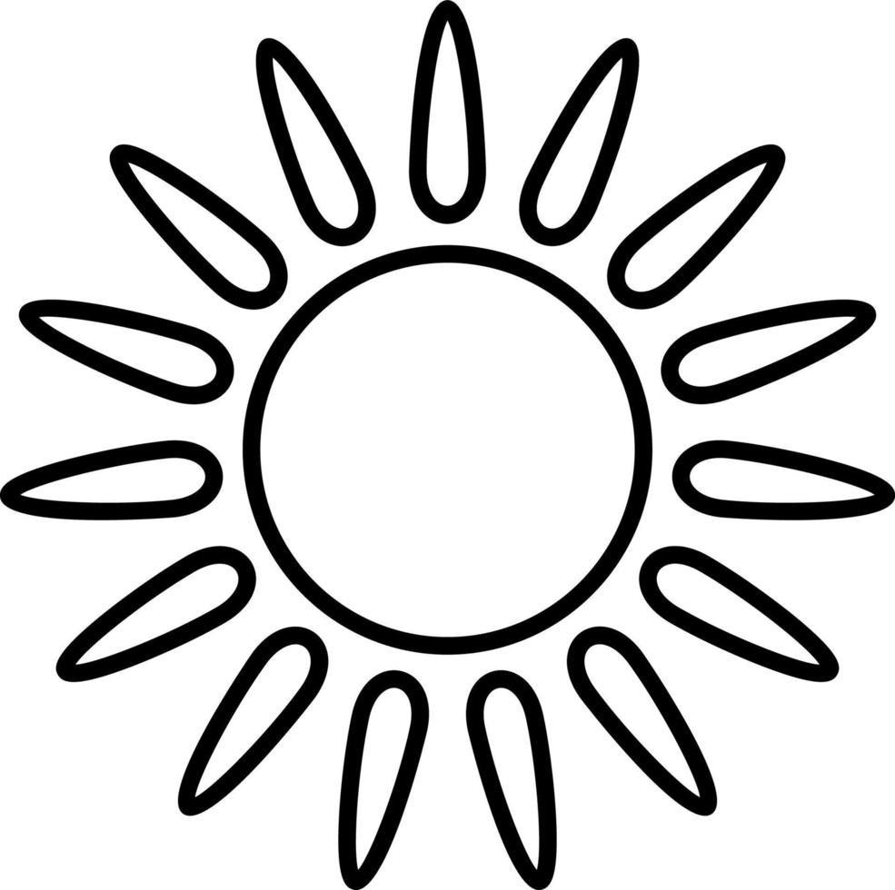 Sun, summer outline vector icon. Line summer and sun vector icon