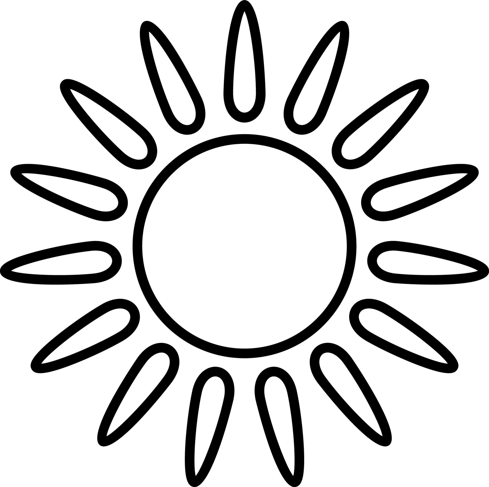 sun outline clip art