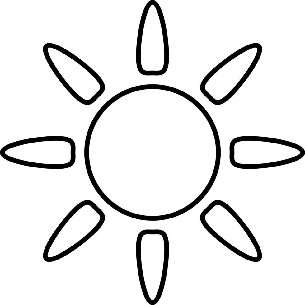 Sun, summer outline vector icon. Line summer and sun vector icon