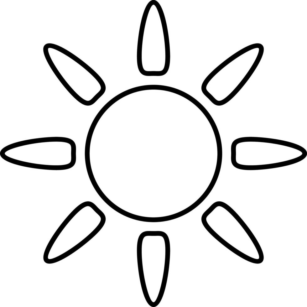 sol, verano contorno vector icono. línea verano y Dom vector icono