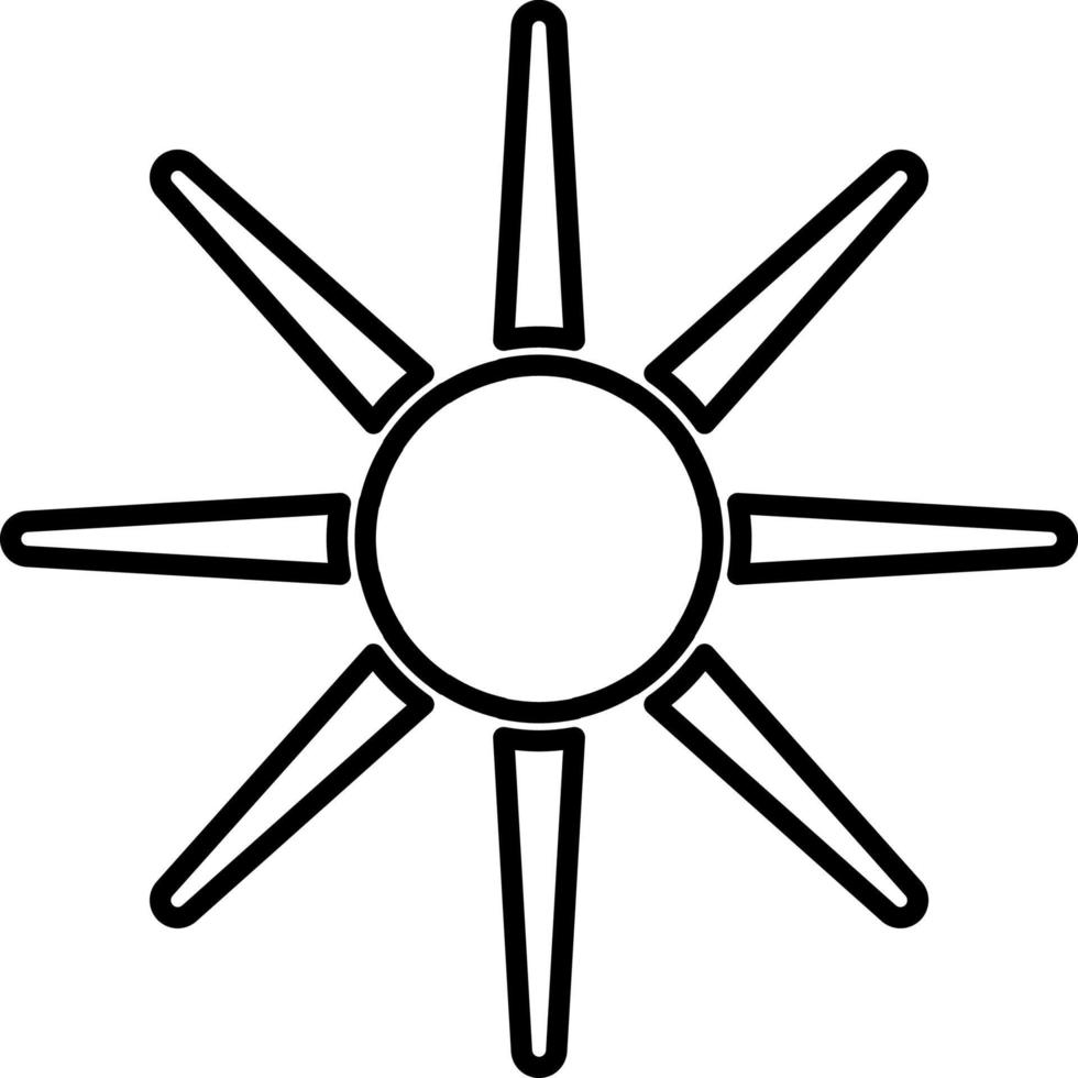 Sun, summer outline vector icon. Line summer and sun vector icon