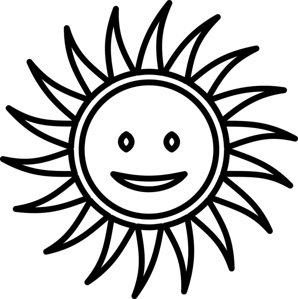 Sun, summer outline vector icon. Line summer and sun vector icon