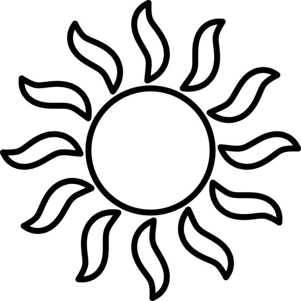 Sun, summer outline vector icon. Line summer and sun vector icon