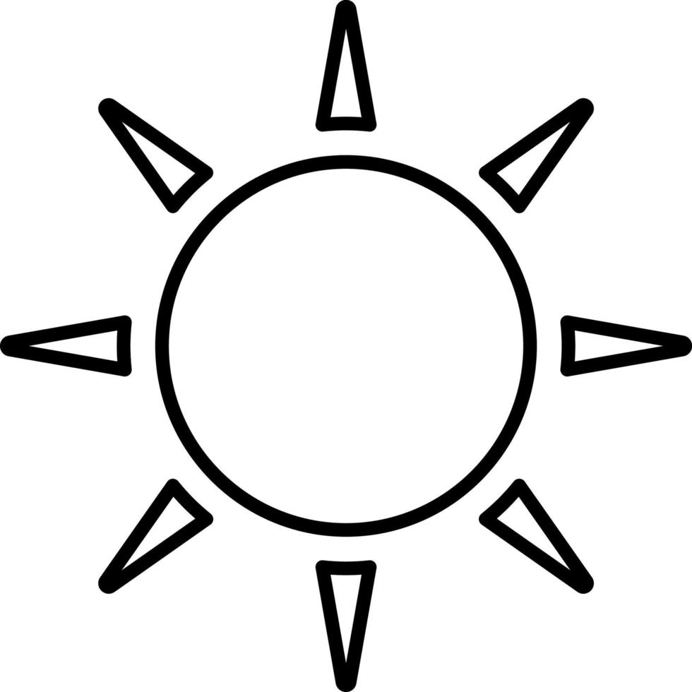 Sun, summer outline vector icon. Line summer and sun vector icon