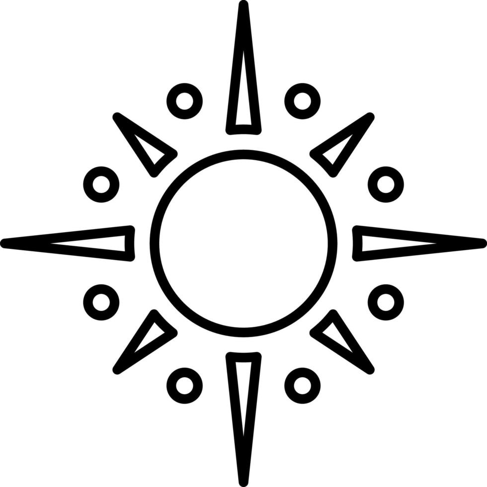 Sun, summer outline vector icon. Line summer and sun vector icon