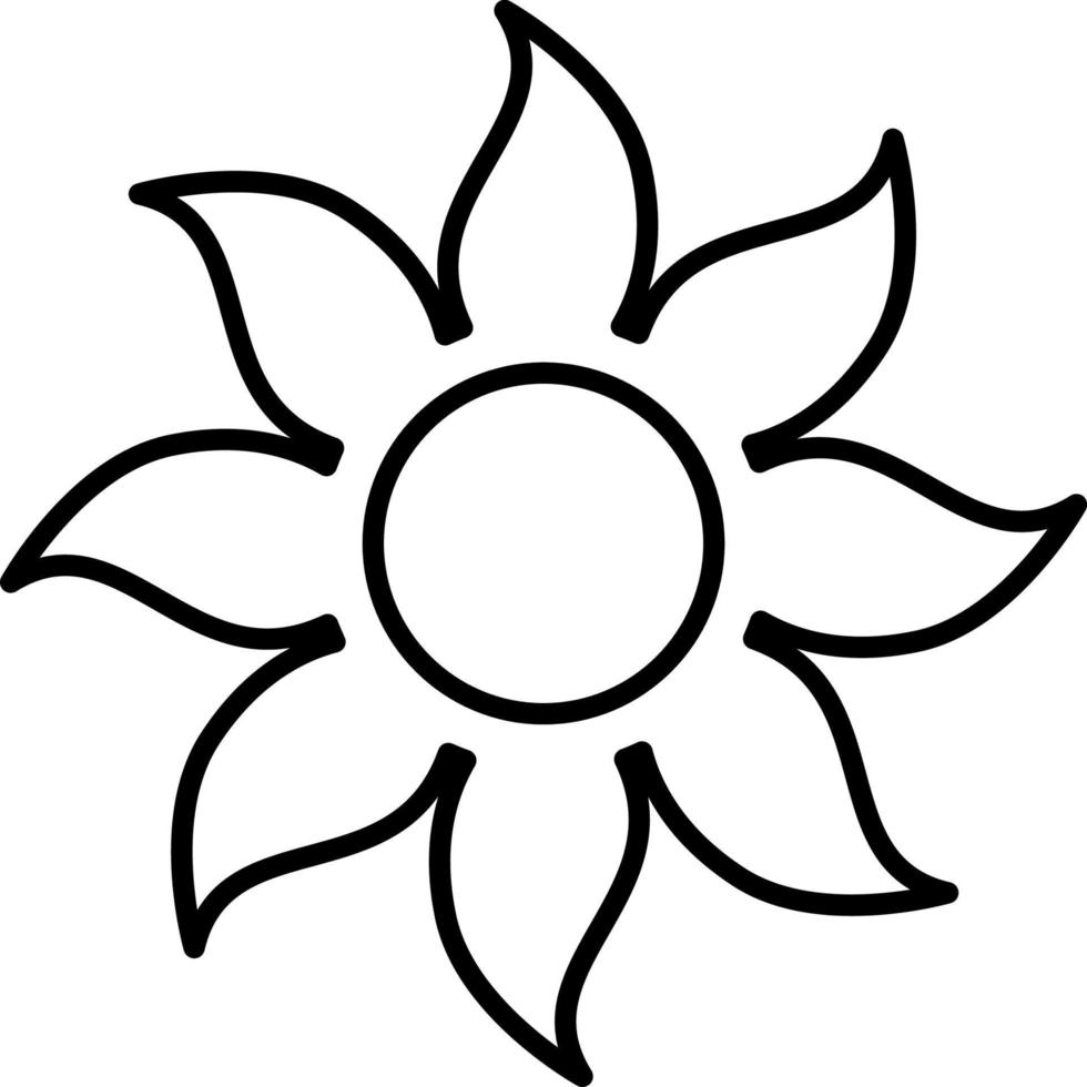 Sun, summer outline vector icon. Line summer and sun vector icon